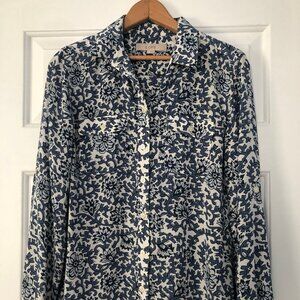Loft Blue floral utility blouse